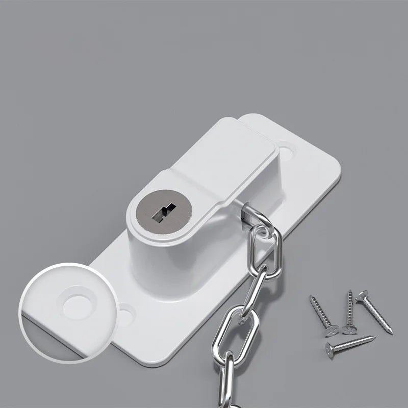 Adjustable Stainless Steel Chain Safety Lock for Children - Window, Cabinet, Door, and Refrigerator Security Protection