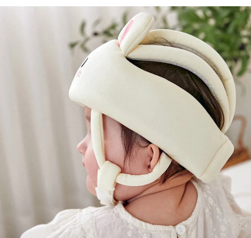 Cute Cartoon Baby Safety Helmet for Toddlers - Adjustable Anti-Fall Head Protection Cap for 0-3 Years
