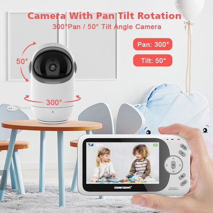 4.3" Wireless Video Baby Monitor with Pan/Tilt Camera, Two-Way Audio & Night Vision - VB801