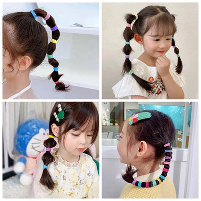 480PCS Vibrant Nylon Elastic Hair Ties for Girls – Colorful Ponytail Holders & Scrunchies for Fashionable Kids