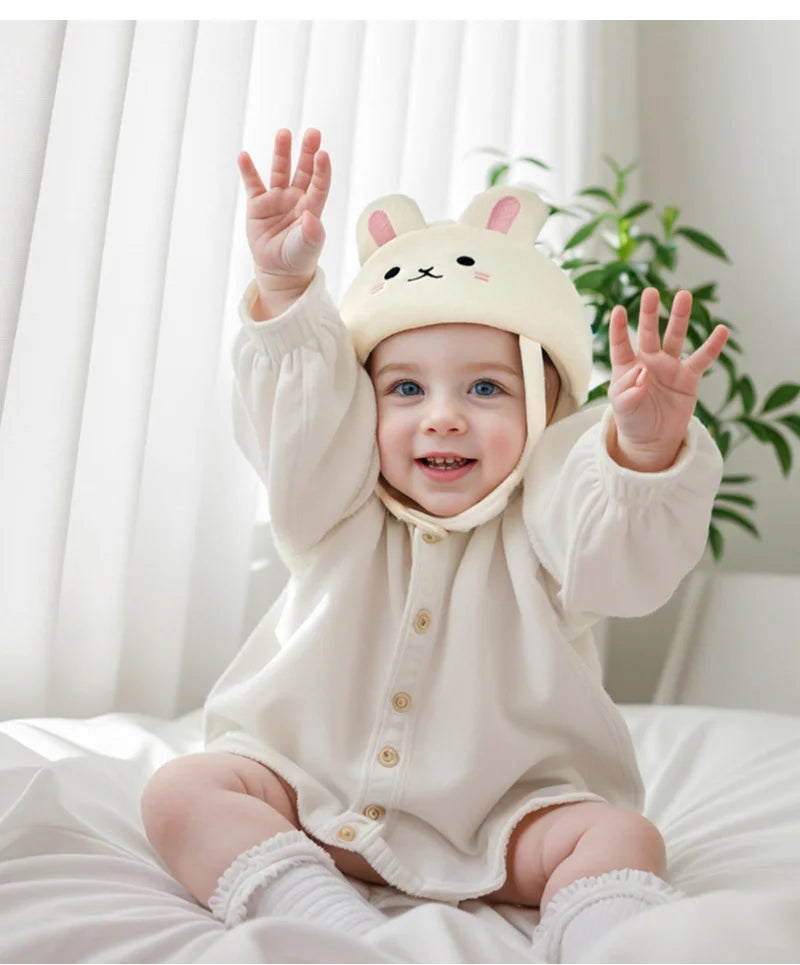 Cute Cartoon Baby Safety Helmet for Toddlers - Adjustable Anti-Fall Head Protection Cap for 0-3 Years