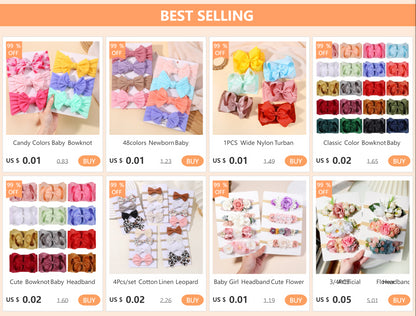 Vintage Floral Hairbands for Baby Girls - Handmade Cloth Headwear & Accessories for Special Occasions