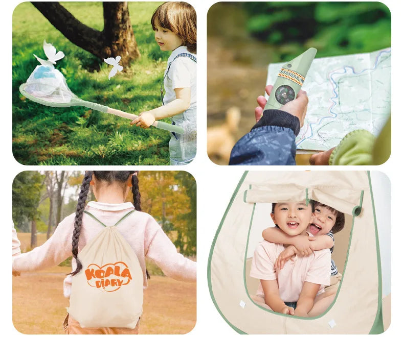 Kids Outdoor Adventure Camping Play Set - Tent, BBQ, Kitchen & Nature Exploration Toys for Toddlers and Children
