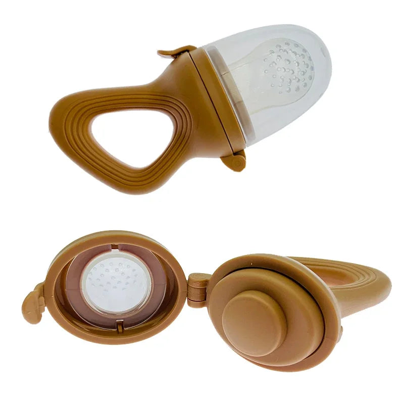 Silicone Baby Fruit Feeder with Protective Cover - Safe Nibbler for Teething and Healthy Snacking