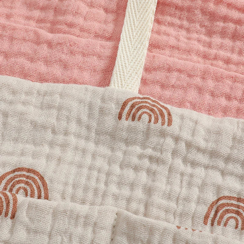 Large Multifunctional Cotton Baby Crib Organizer - 39x20cm Storage Bag for Diapers and Essentials
