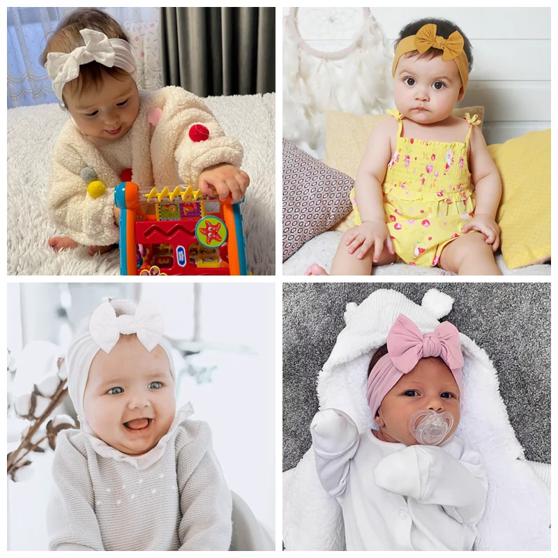 48-Color Bowknot Headband for Babies - Stylish Elastic Hair Accessory for Girls
