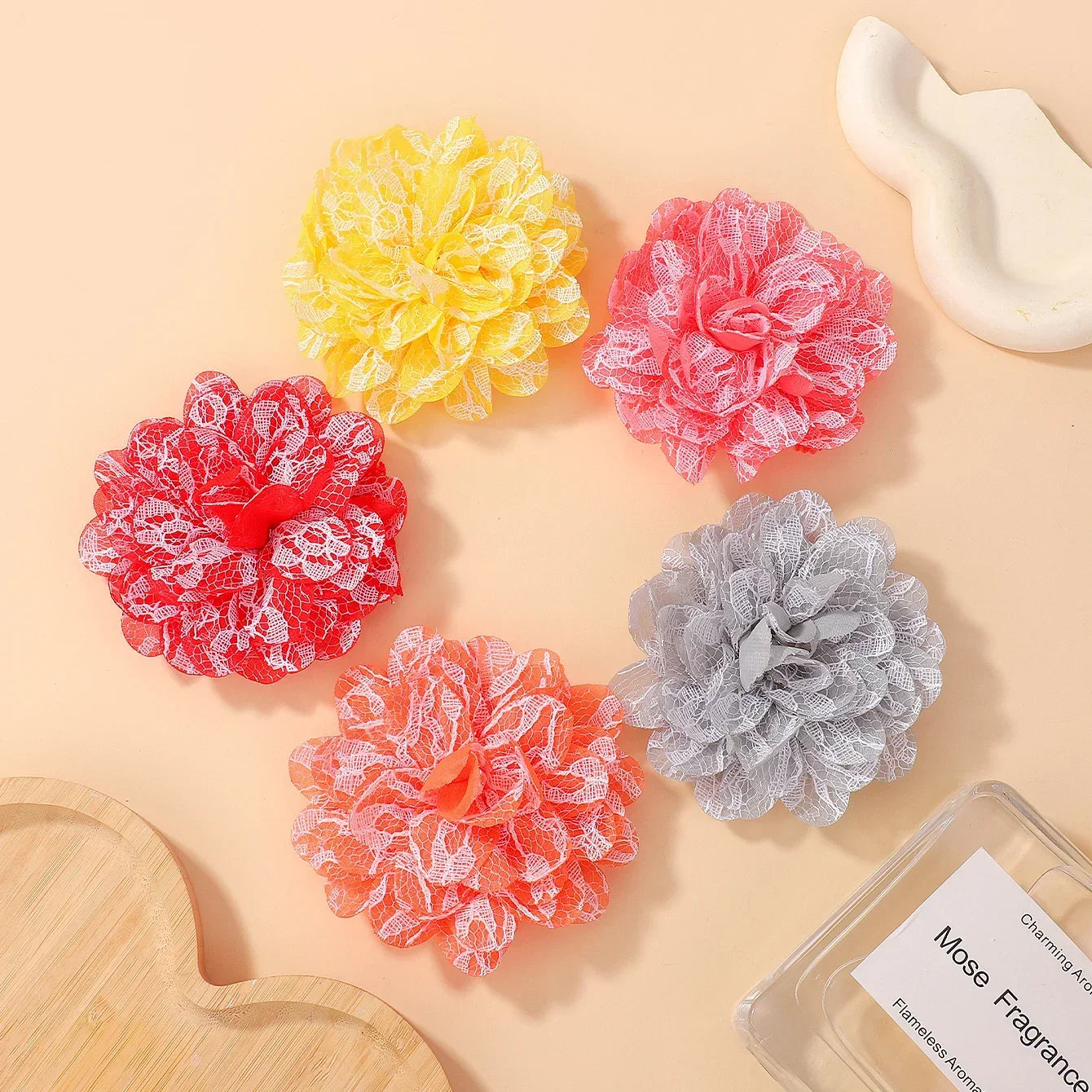 6-Piece Set of Adorable Big Flower Headbands for Baby Girls - Soft, Gentle, and Safe Infant Accessories