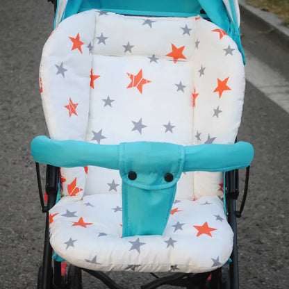 Soft and Thick Double-Sided Baby Stroller Seat Cushion for Highchairs and Shopping Carts - Breathable Kids Feeding Chair Accessory with Animal Pattern