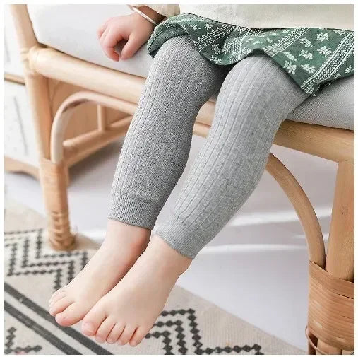 Spring Autumn Baby Pants Newborn Boys Girls Leggings Soft Cotton Stretch Tights Kids Children Knitting Trousers for 0-6 Years