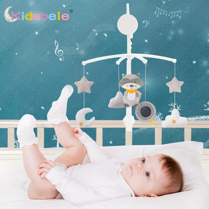 Whimsical Raccoon Musical Mobile for Cribs - Enchanting Hanging Toys for Infants