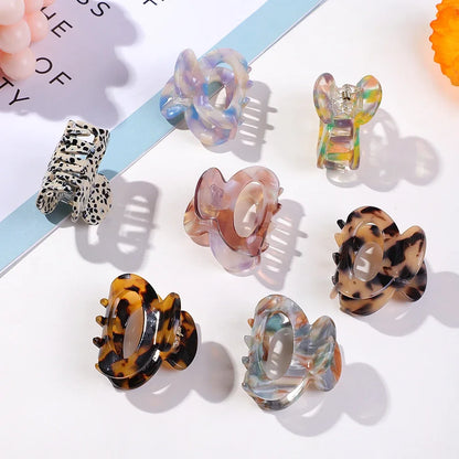 Set of 3 Stylish Mini Acetate Hair Clips for Women & Girls - Chic Barrettes and Claw Hairpins for Fashionable Hairstyles