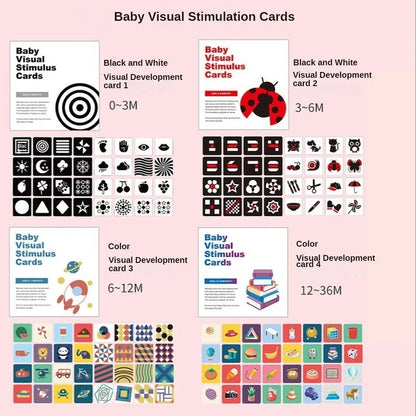 Montessori High Contrast Visual Stimulation Cards for Infants - Black and White Cognitive Development Toys for Ages 0-36 Months