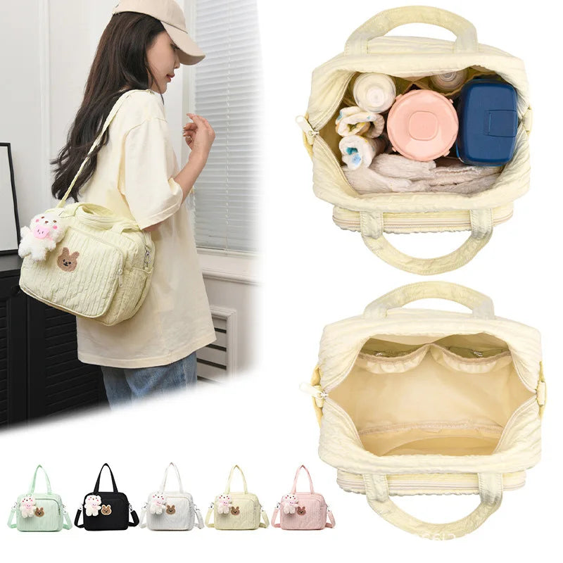 Adorable Bunny-Themed Maternity Diaper Bag - Versatile Lightweight Travel Handbag for Moms and Babies