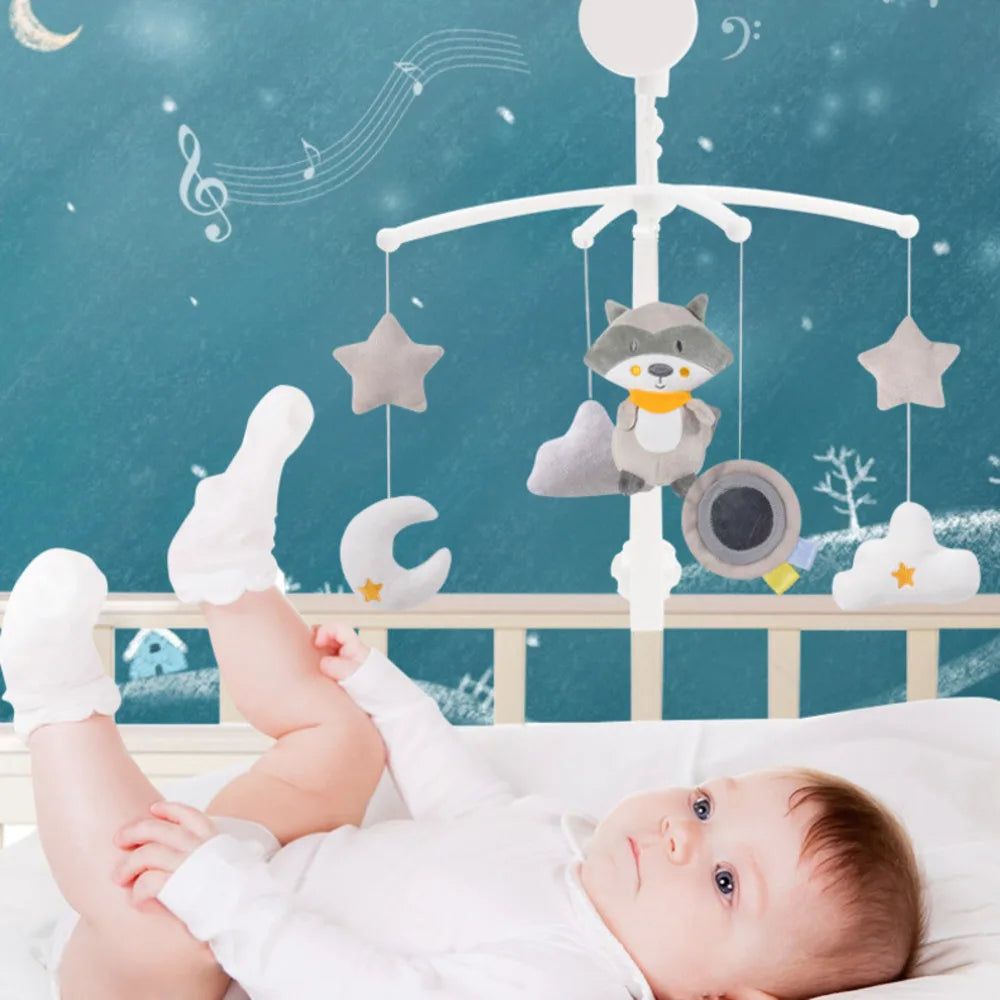 Musical Plush Cartoon Mobile Rattles for Infants - Soothing Educational Toys for Newborns 0-12 Months