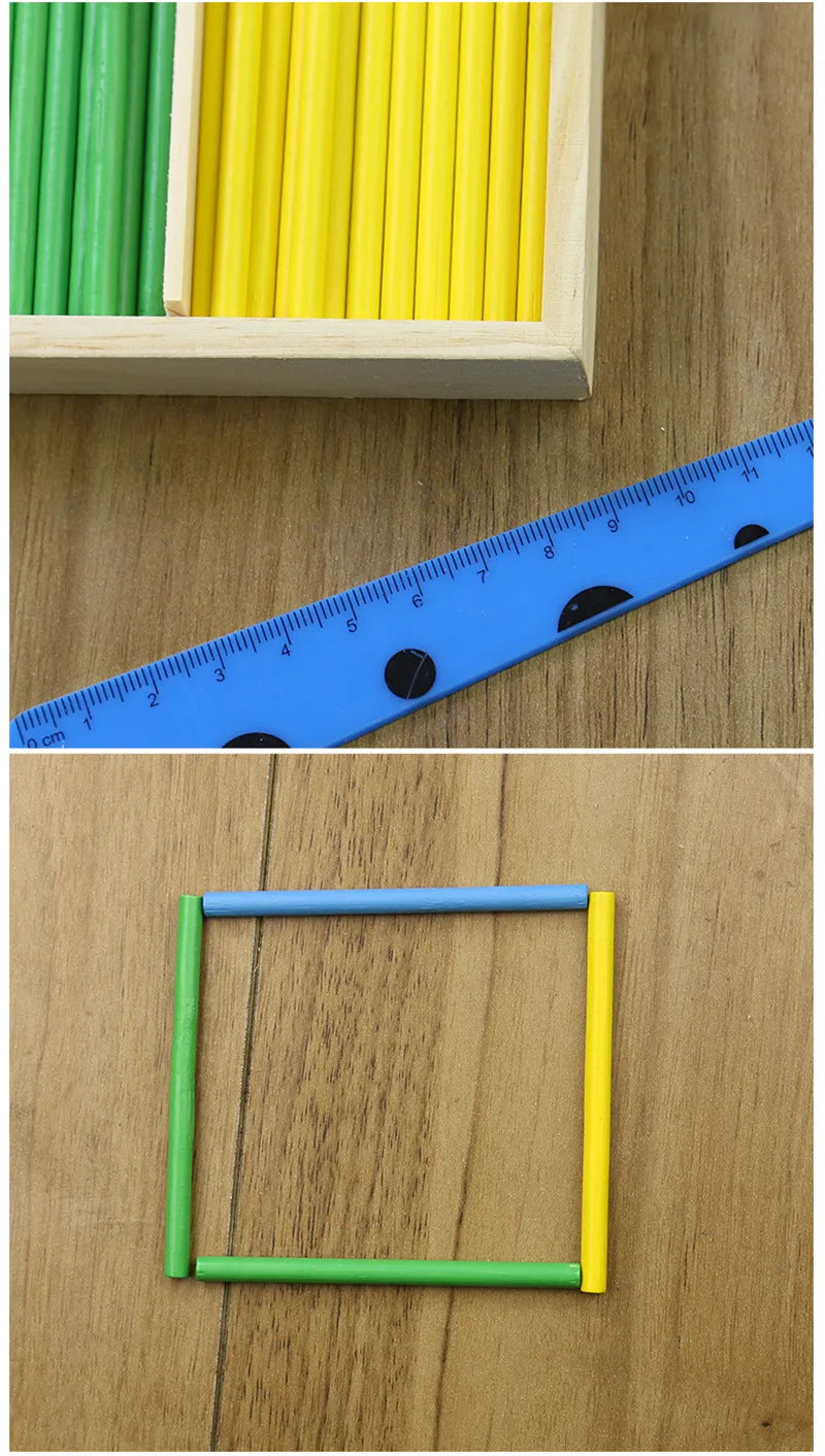 Montessori-Inspired Wooden Counting Sticks for Early Math Skills - Fun Educational Toys for Kids Ages 3-6