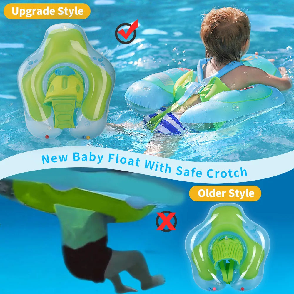 Inflatable Baby Swim Float with Sun Canopy - Safe and Fun Pool Ring for Infants and Toddlers