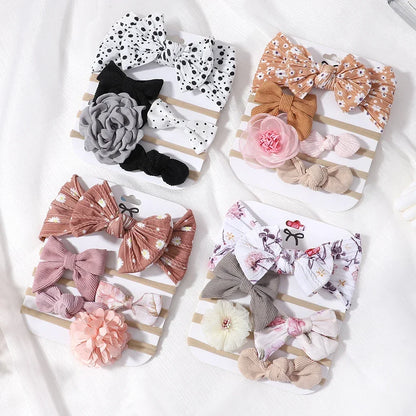 5-Piece Adorable Printed Toddler Headband Set - Stylish Hair Accessories for Kids with Free Shipping