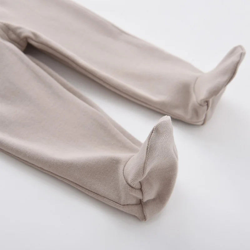 5-Pack High Waist Baby Pants with Footies - Soft Cotton in Vibrant Solid Colors