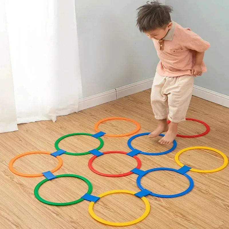 Outdoor Colorful Jumping Ring Set - Fun Physical Training Toys for Kids to Grow Taller!