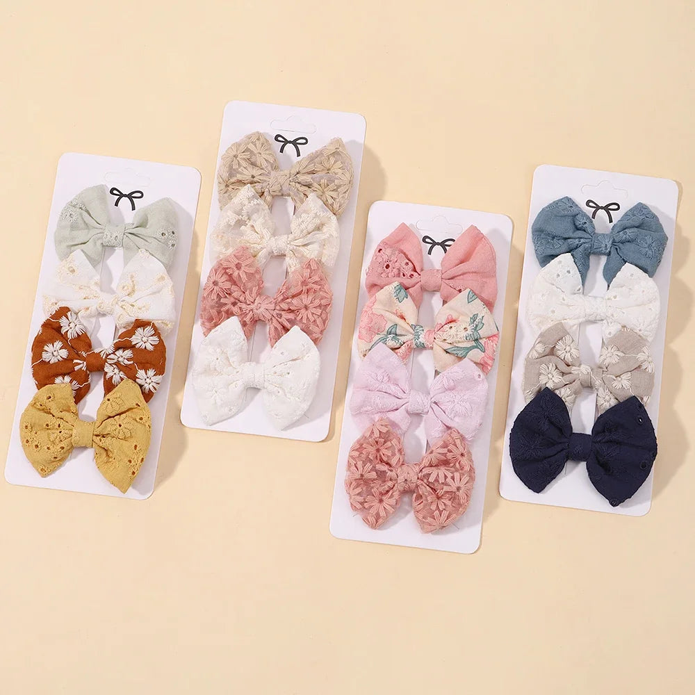 Adorable 4-Piece Bowknot Hairpin Set for Baby Girls – Charming Pastoral Style Clips