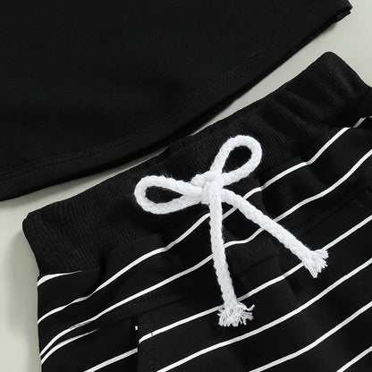 Toddler Summer Boys' Striped Tank Top and Shorts Set for Beach Fun