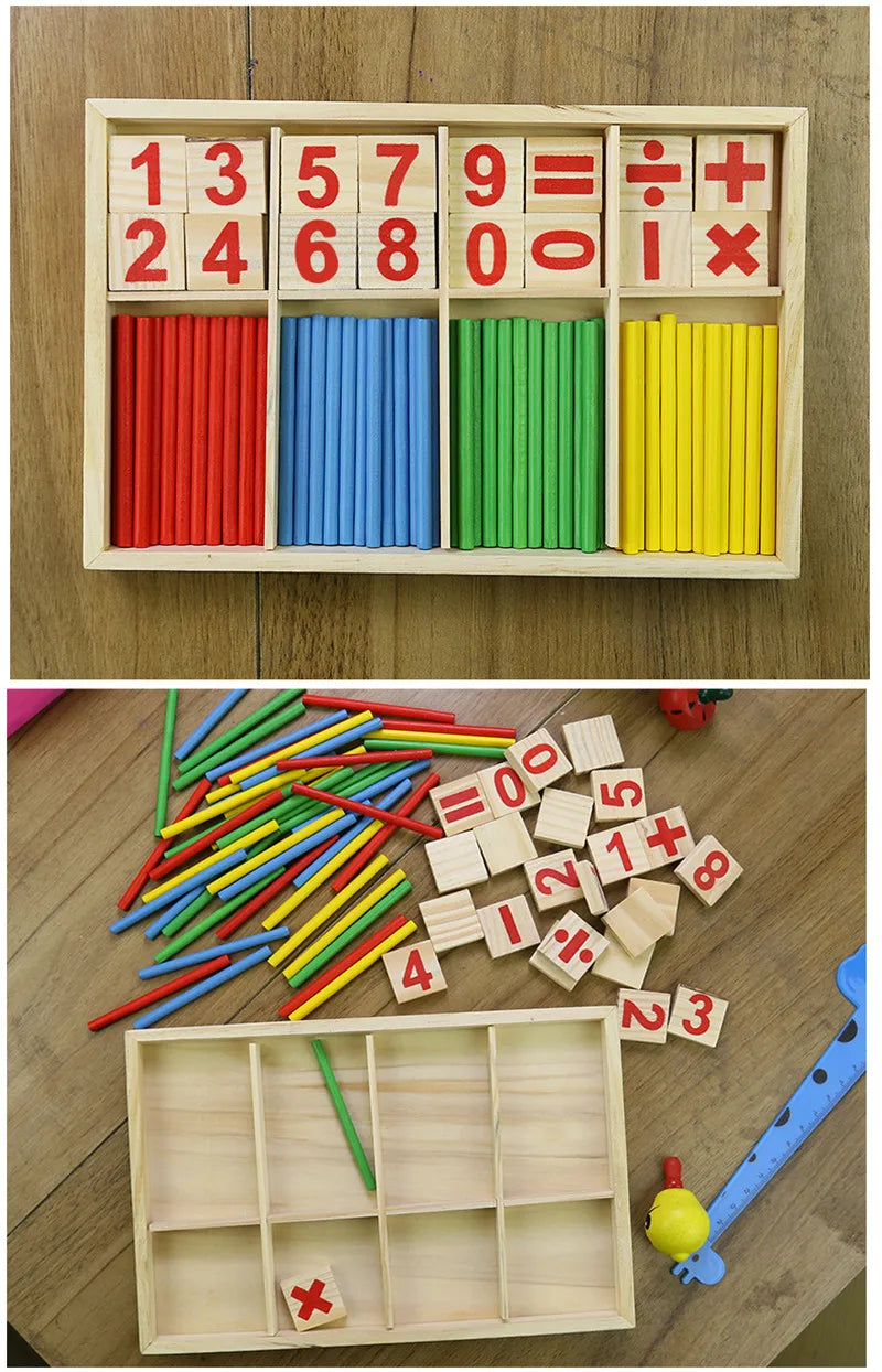 Montessori-Inspired Wooden Counting Sticks for Early Math Skills - Fun Educational Toys for Kids Ages 3-6