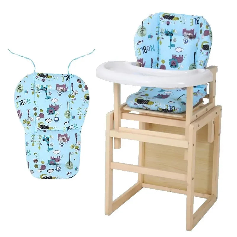 Soft and Thick Double-Sided Baby Stroller Seat Cushion for Highchairs and Shopping Carts - Breathable Kids Feeding Chair Accessory with Animal Pattern