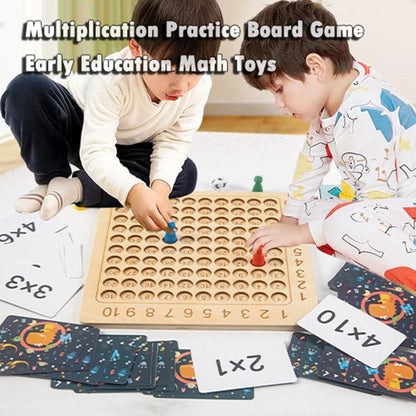 Wooden Multiplication Board Game Kids Montessori Learning Educational Toys Math Counting Hundred Board Interactive Thinking Game
