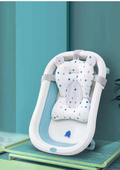 Star Crown Printed Non-Slip Baby Bath Tub Mat for Infants - Soft Polyester Support Pad for Newborns and Toddlers