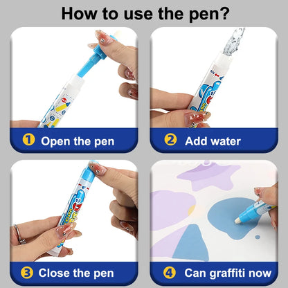 Giant 150x100CM Magic Water Doodle Mat with Reusable Pens - Ideal Montessori Educational Toy for Kids