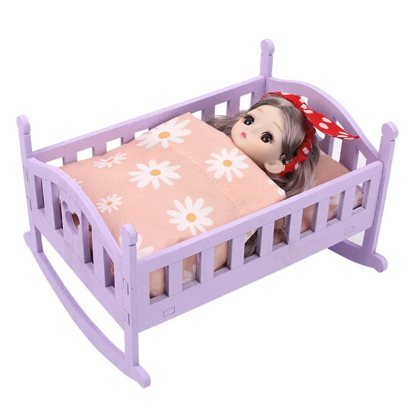 Wooden DIY Dollhouse Bathroom Furniture Set - Miniature Pretend Play Toys for Girls