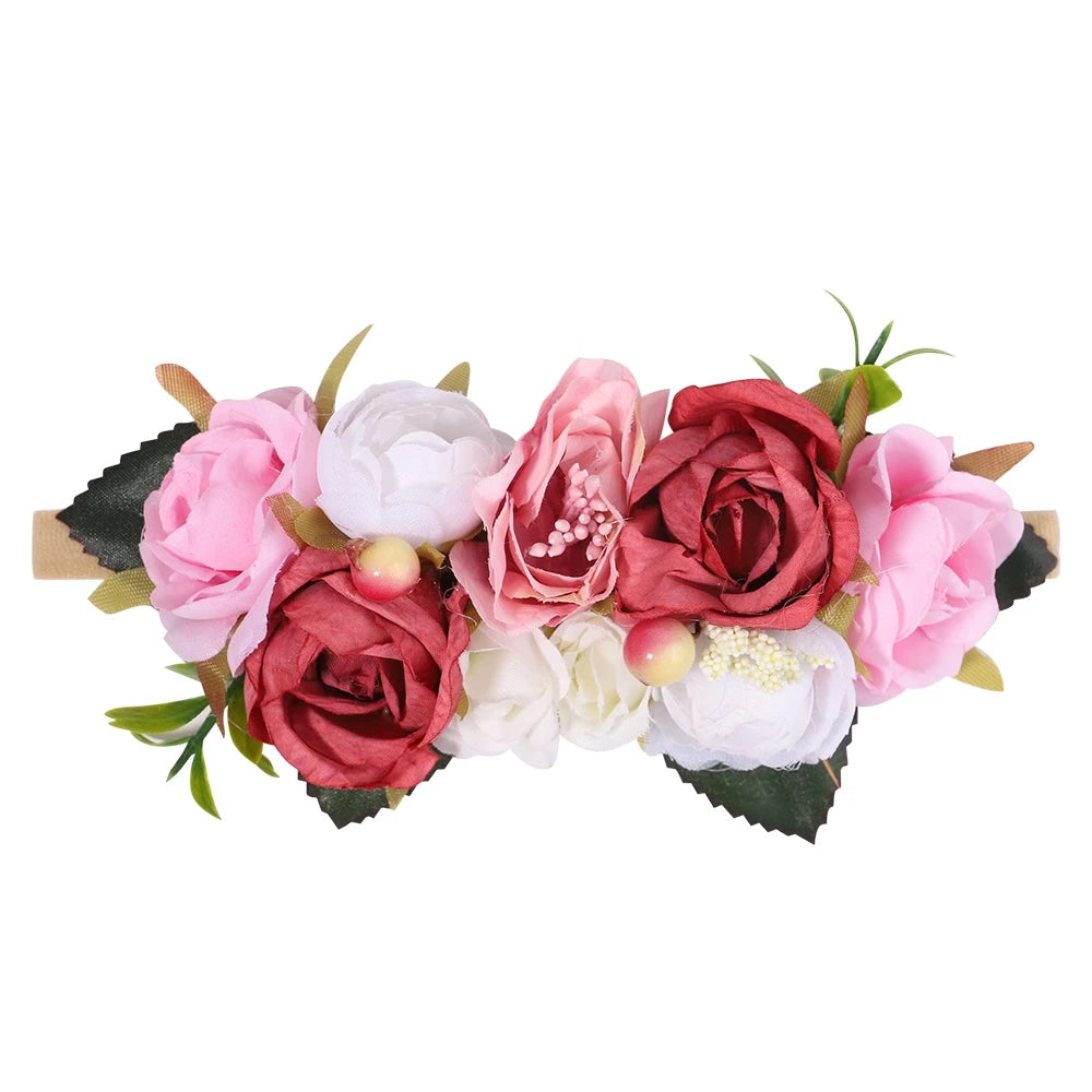 Vintage Floral Hairbands for Baby Girls - Handmade Cloth Headwear & Accessories for Special Occasions
