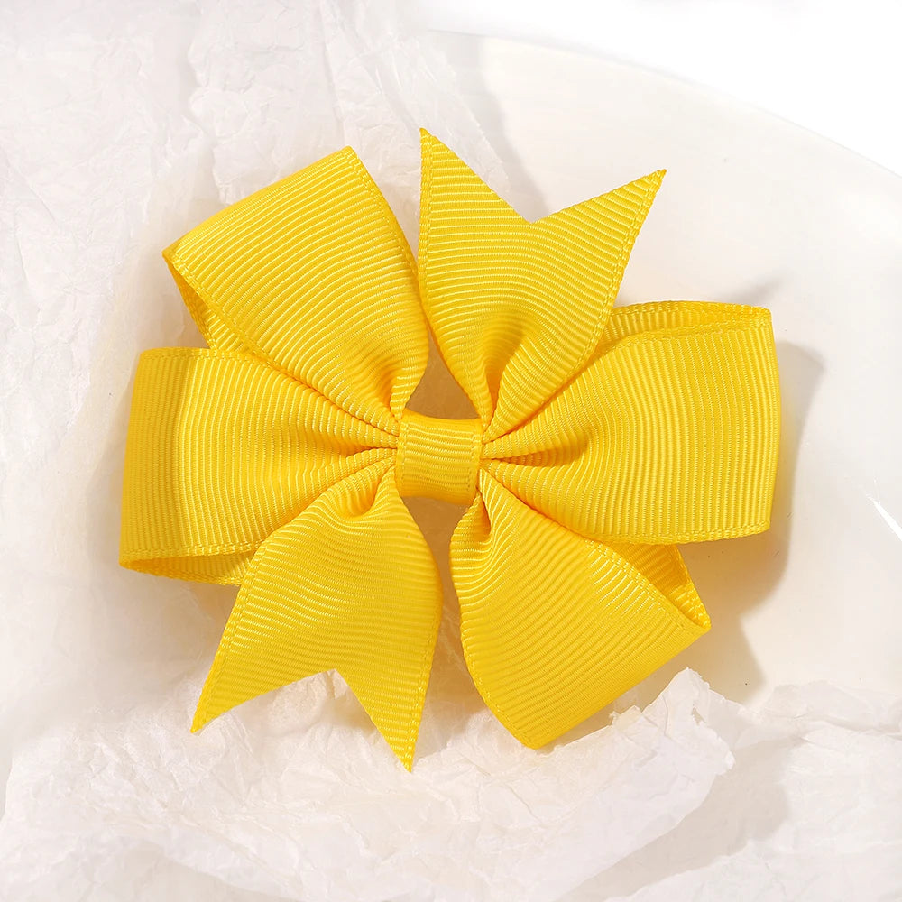 Vibrant Grosgrain Ribbon Hair Bow Clips for Girls - Colorful Hair Accessories for Kids