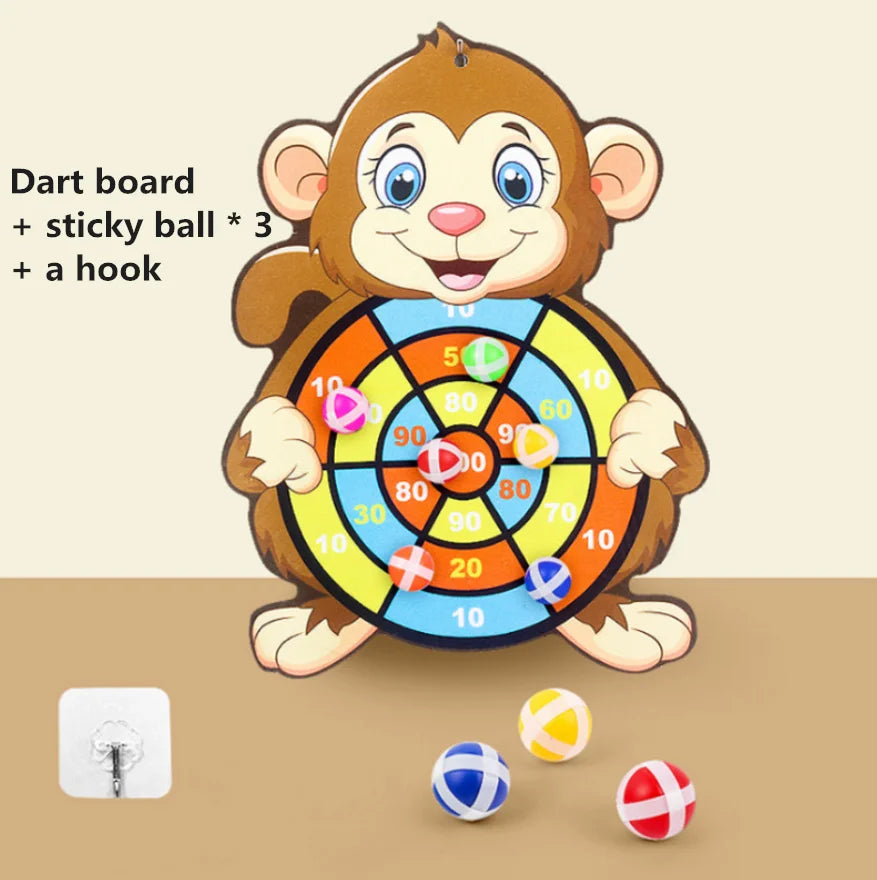 Montessori Sticky Ball Dart Board Game for Kids Ages 4 to 6 - Fun Indoor & Outdoor Sports Toy for Boys and Girls