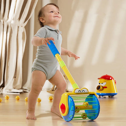 Kids Pretend Play Electric Vacuum Cleaner Walker Toy with Push Ball for Housework Simulation - Educational Gift for Girls Ages 3-12