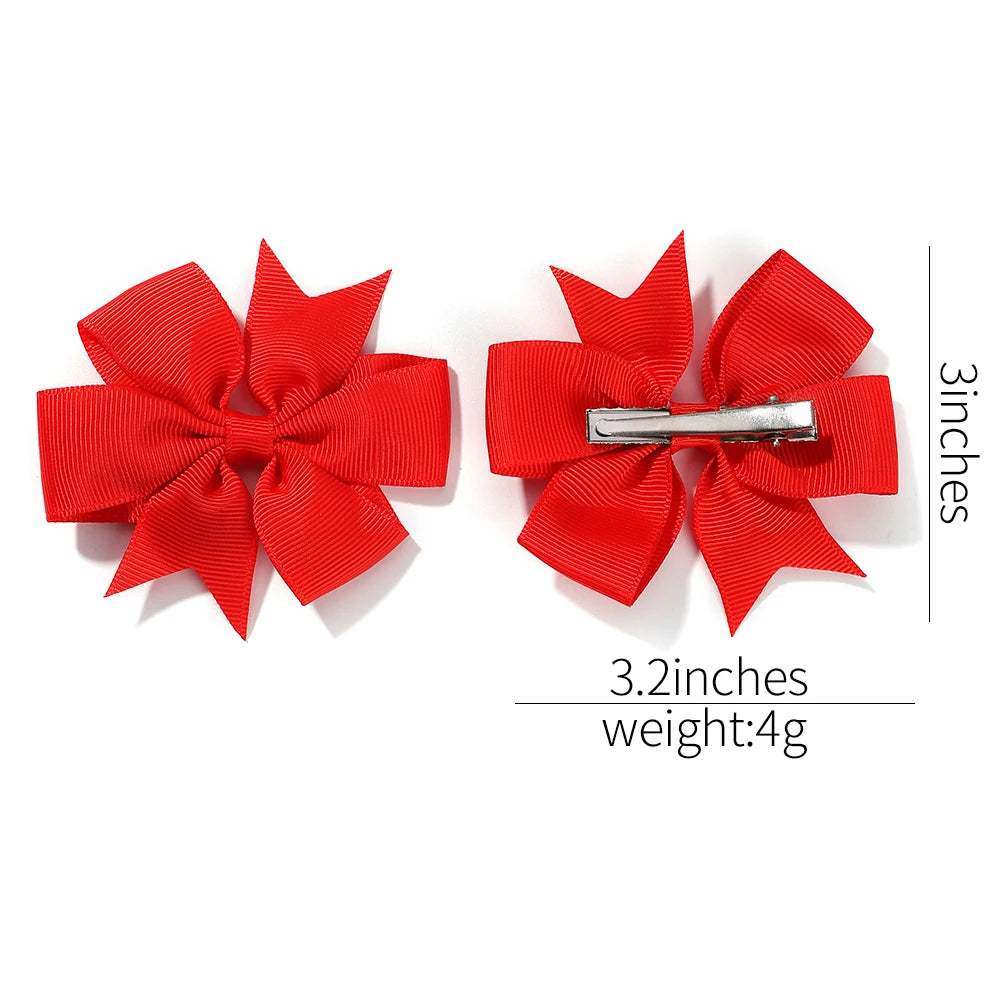 Vibrant Grosgrain Ribbon Hair Bow Clips for Girls - Colorful Hair Accessories for Kids