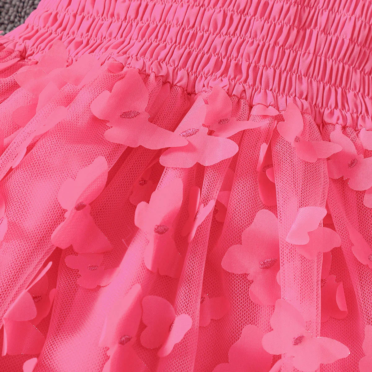 Summer Princess Dress for Toddler Girls with 3D Butterfly Tulle - Sleeveless Casual A-Line Birthday Dress in Solid Colors