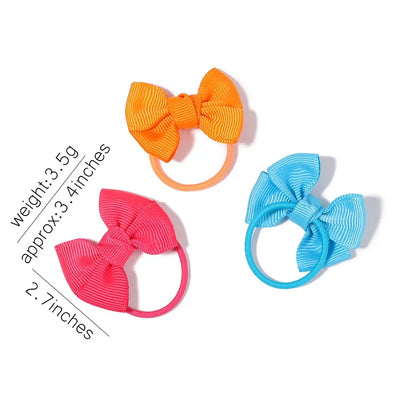 5-Pack Kids Hair Accessories with Bow Scrunchies - Elastic Hair Ties for Girls and Babies