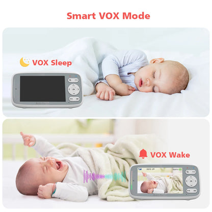 4-Inch HD Video Baby Monitor with 3X Digital Zoom, Two-Way Audio, Auto Night Vision, and Temperature Monitoring - Model VB615