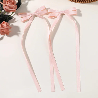 2PCS Adorable Long Tassel Bow Headbands for Girls - Cute Hair Accessories for Parties and Daily Wear