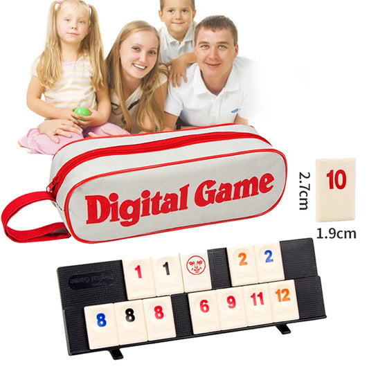 Kids Fast-Paced Rummy Tile Classic Board Game for 2-4 Players - Portable Mahjong Party Game Gift