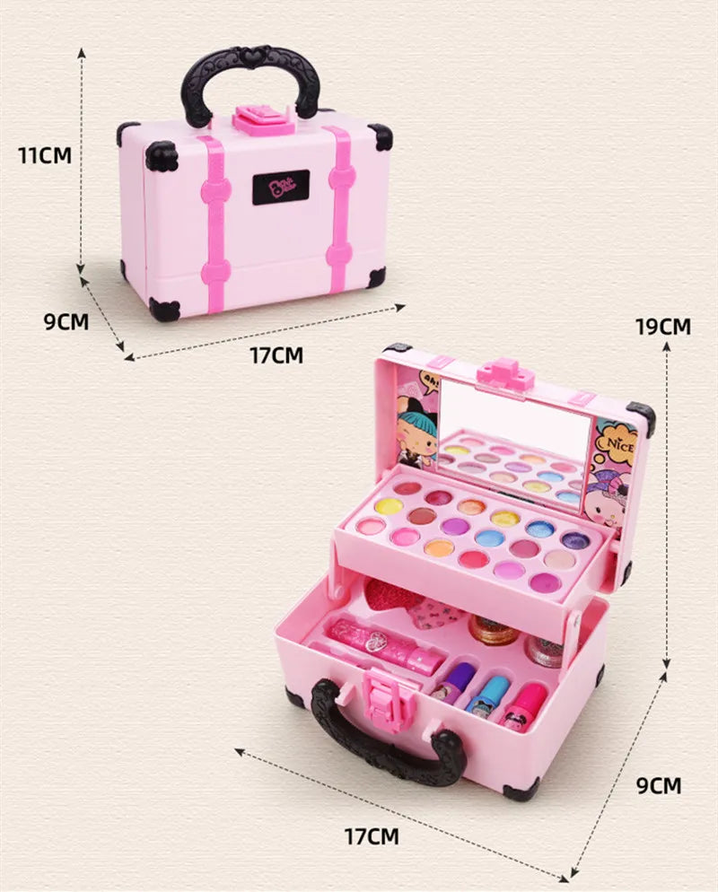 Girls' Princess Makeup Kit - Non-Toxic Cosmetic Set for Kids with Lipstick and Eyeshadow - Perfect Birthday Gift