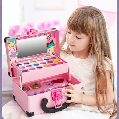Girls' Princess Makeup Kit - Non-Toxic Cosmetic Set for Kids with Lipstick and Eyeshadow - Perfect Birthday Gift