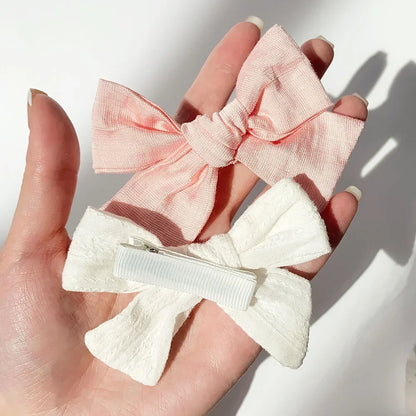 Adorable Girls' Cute Print Hairpins Set - 4/5 Pcs Sweet Cotton Bow Clips for Kids Hair Accessories, Perfect Gift & Wholesale