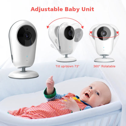 4-Inch HD Video Baby Monitor with 3X Digital Zoom, Two-Way Audio, Auto Night Vision, and Temperature Monitoring - Model VB615