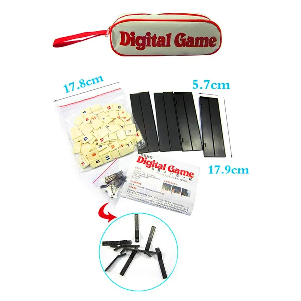 Kids Fast-Paced Rummy Tile Classic Board Game for 2-4 Players - Portable Mahjong Party Game Gift