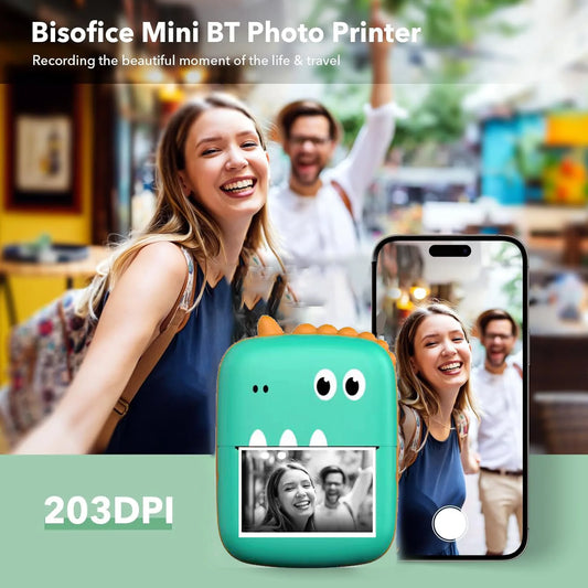 Mini Pocket Printer Portable Bluetooth Wireless HD Printing Pocket Student Error Label Printer Inkless Gift USB Thermal Printer