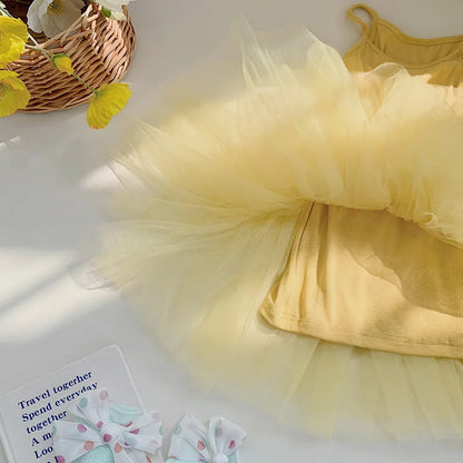 Summer Princess Tulle Vest Dress for Baby Girls 2-6 Years - Perfect for Birthday and Wedding Parties