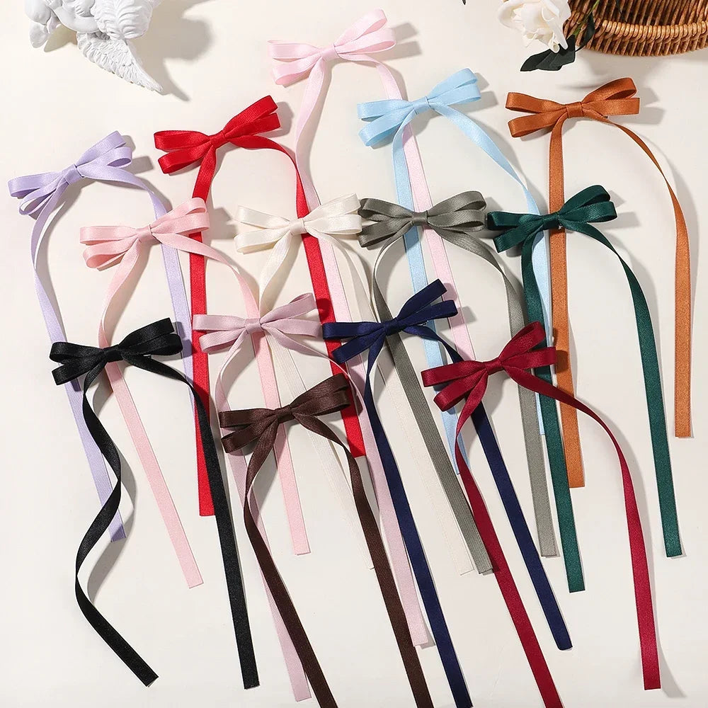 2PCS Adorable Long Tassel Bow Headbands for Girls - Cute Hair Accessories for Parties and Daily Wear
