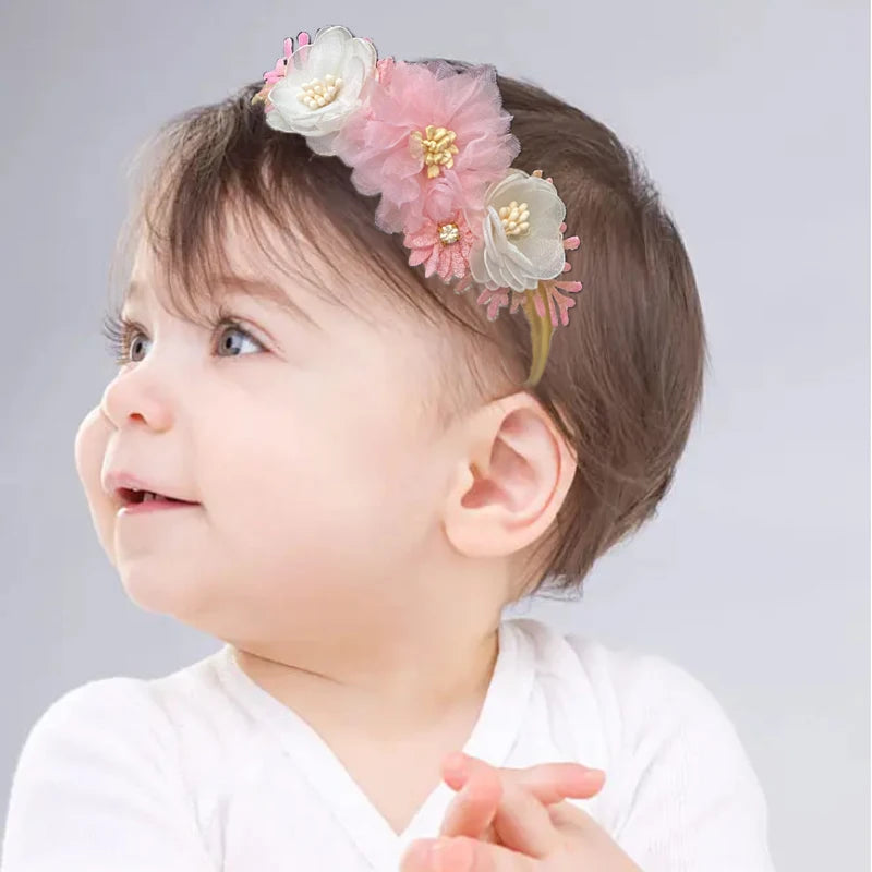 Sweet Floral Elastic Headband for Baby Girls - Adorable Hair Accessory for Newborns and Toddlers, Perfect for Gifting and Special Occasions